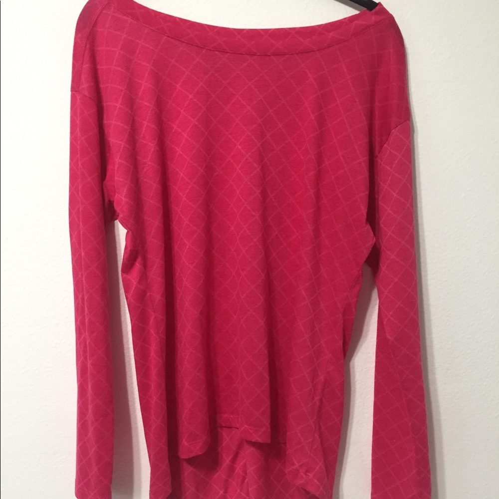 Boat neck long sleeve workout top in pink